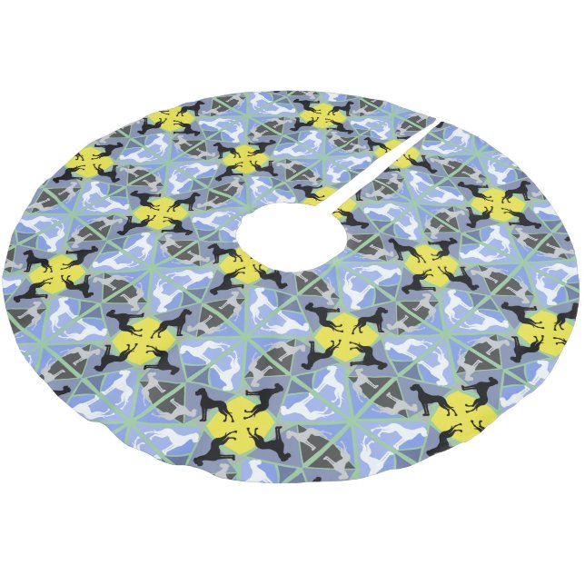 great dane pattern brushed polyester tree skirt (Angled)