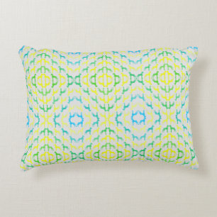 Great Dane Pattern Green Yellow Accent Pillow
