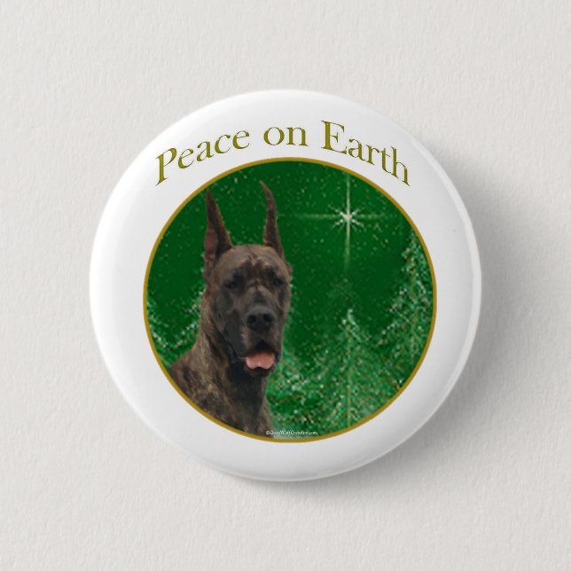 Great Dane Peace 2 Inch Round Button (Front)