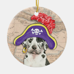 Great Dane Pirate Ceramic Ornament
