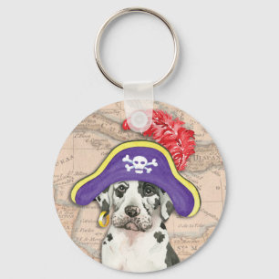 Great Dane Pirate Keychain