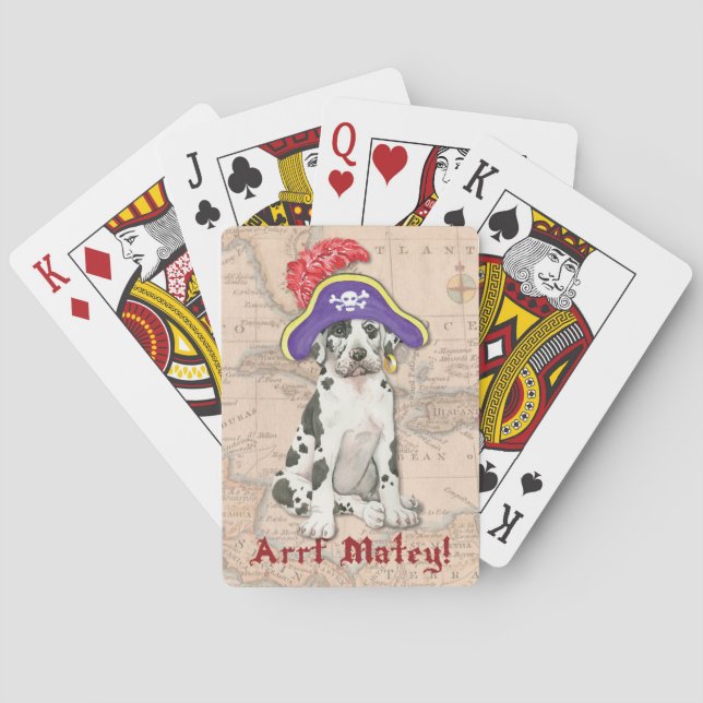 Great Dane Pirate Playing Cards (Back)