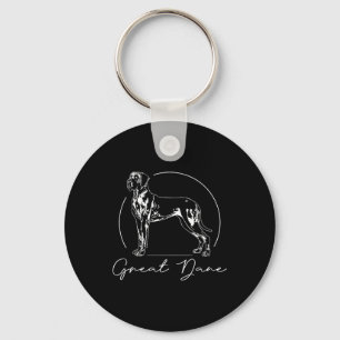 Great Dane portrait dog mom Keychain