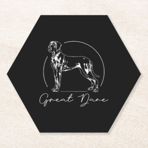 Great Dane portrait dog mom Paper Coaster