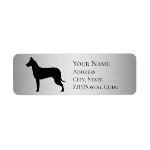 Great Dane Profile Silhouette Return Address