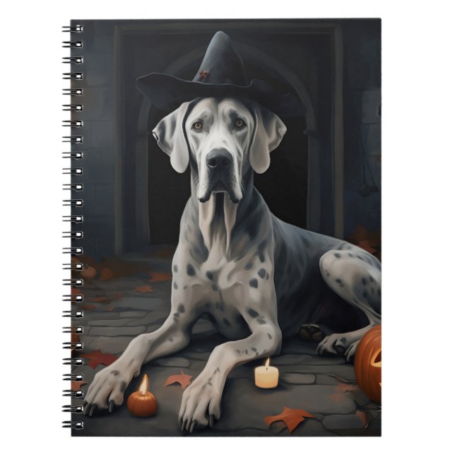 Great Dane Pumpkins Halloween Scary Flip Notebook (Front)