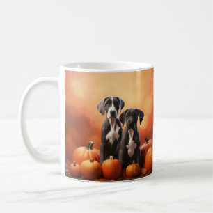 Great Dane Puppy Autumn Delight Pumpkin Coffee Mug