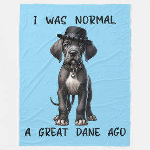 Great Dane Puppy Funny Fleece Blanket