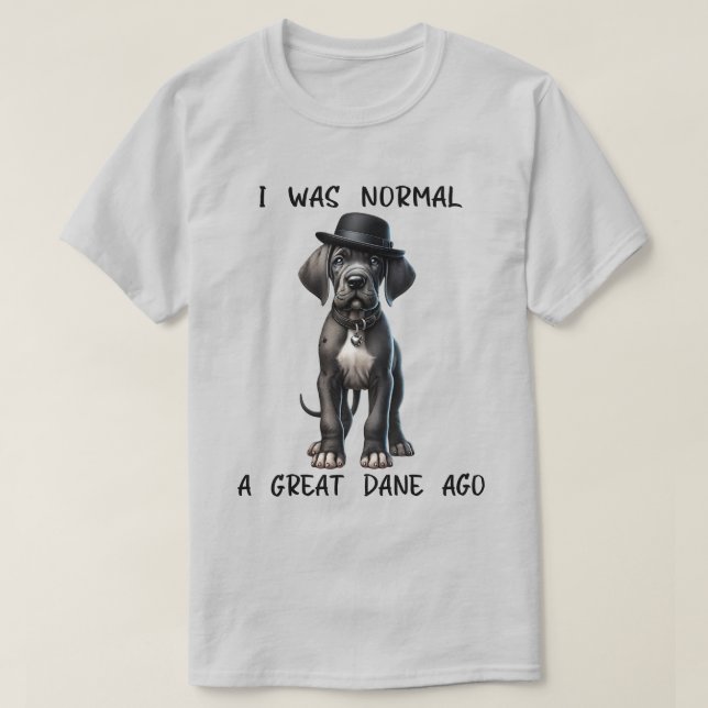 Great Dane Puppy Funny T-Shirt (Design Front)