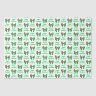 Great Dane Red Christmas Dog & Green Bow White Tissue Paper