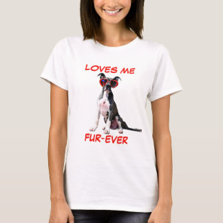 Great Dane Red Heart Heart-Shaped Sunglasses T-Shi T-Shirt