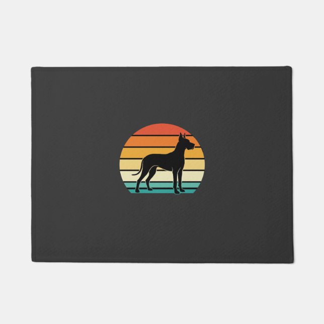 Great Dane Retro Sunset Dog Silhouette Doormat (Front)