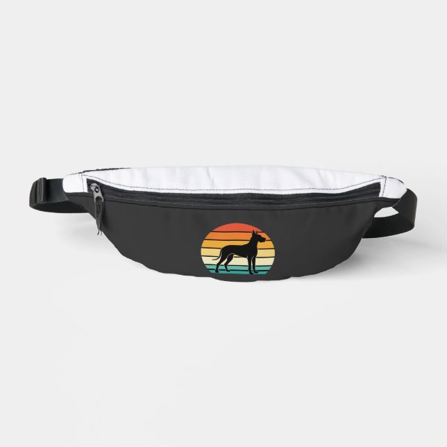 Great Dane Retro Sunset Dog Silhouette Fanny Pack (Front)