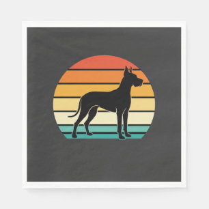 Great Dane Retro Sunset Dog Silhouette Napkin