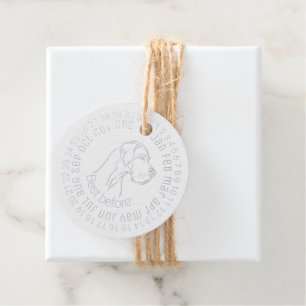 Great Dane round best before cupcake bakery Favour Tags