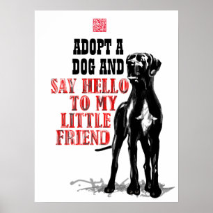 Great Dane Shelter Donation QR Code Poster