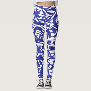 Great Dane Silhouette blue  Pattern  Leggings