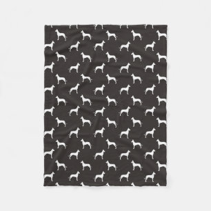 Great Dane Silhouettes Pattern Fleece Blanket
