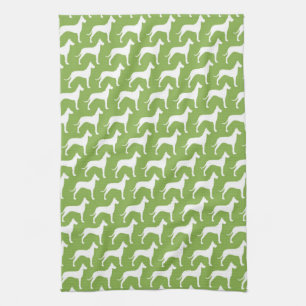 Great Dane Silhouettes Pattern Kitchen Towel