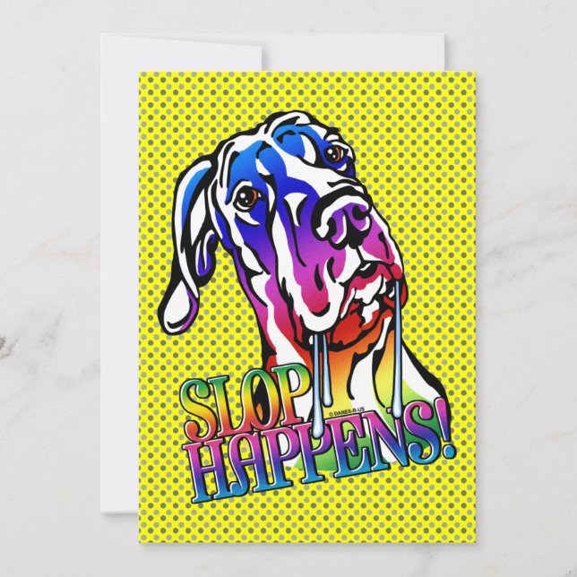 Great Dane Slop Happens Bright UC Invitation (Front)