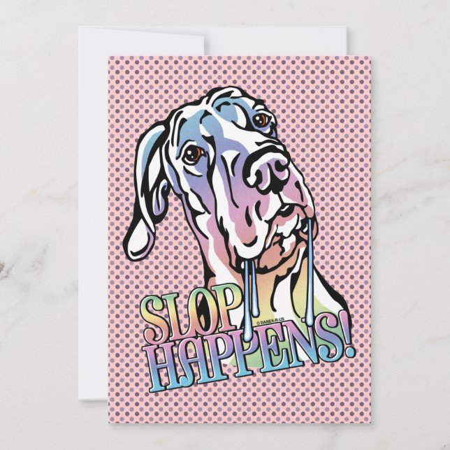 Great Dane Slop Happens Pastel UC Invitation (Front)