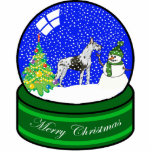 great dane snow globe photo sculpture ornament<br><div class="desc">cute holiday ornament</div>