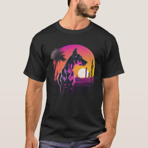Great Dane Synthwave 80s Retrowave Aesthetic  2 T-Shirt