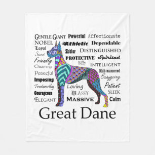 Great Dane Traits Fleece Blanket