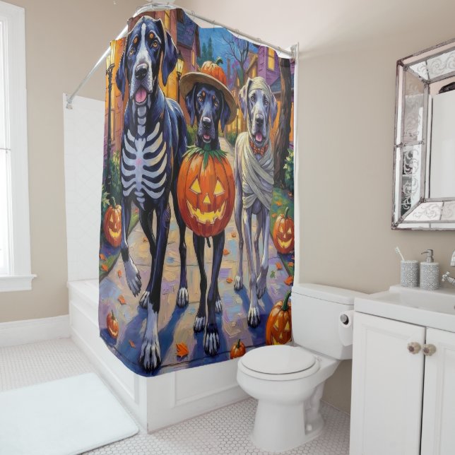 Great Dane Trick-or-Treating Halloween Costumes (In Situ)