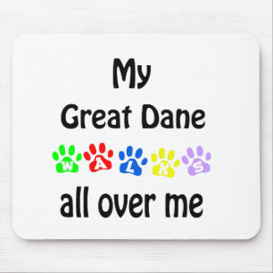 Great Dane Walks Design Mouse Pad