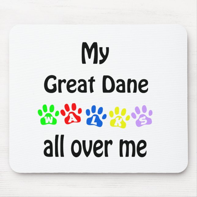 Great Dane Walks Design Mouse Pad (Front)