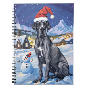 Great Dane Winter Wonderland Christmas Joy  Notebook
