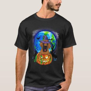Great Dane Witch Moon Pumpkin Scary Halloween Dog T-Shirt