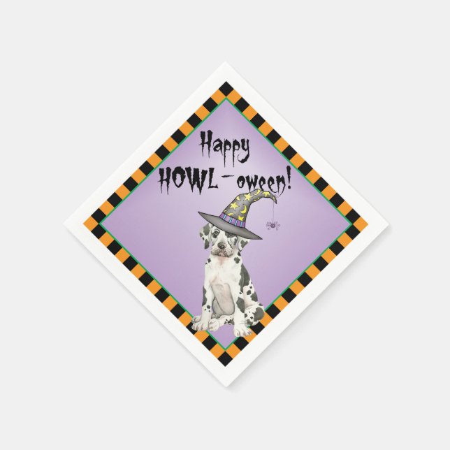 Great Dane Witch Napkins (Corner)