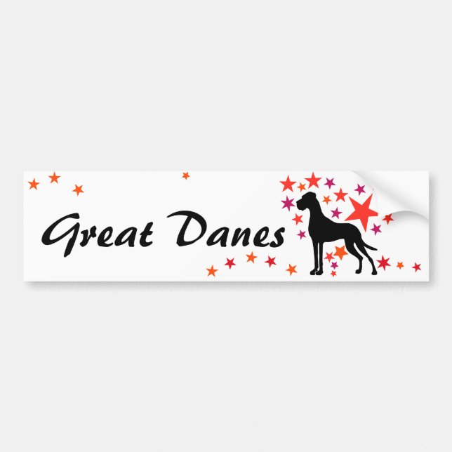 Great Dane with Stars  Bumper Sticker (Front)