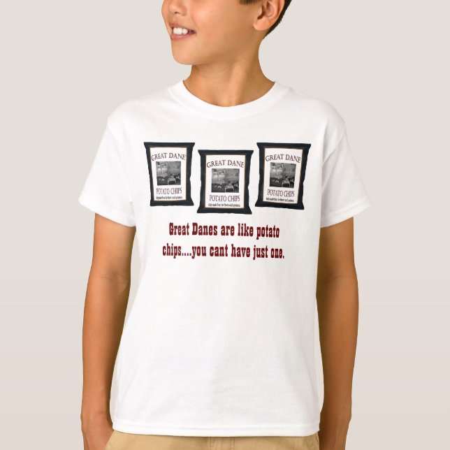Great Danes are like Potato Chips Kids Shirt (Front)