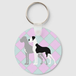 Great Danes Blue Boston Keychain