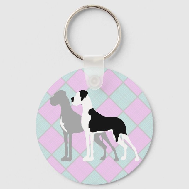 Great Danes Blue Boston Keychain (Front)