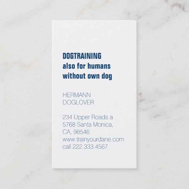 Great Danes Classic  Business Card (Front)