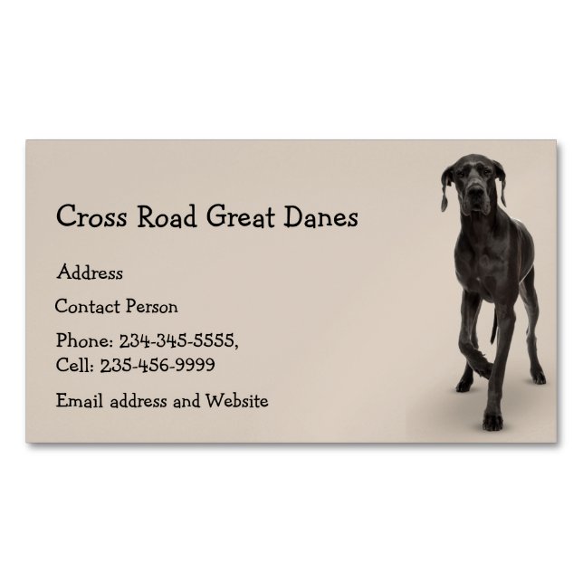 Great Danes Dog Pet Animal  Magnetic Business Card (Front)