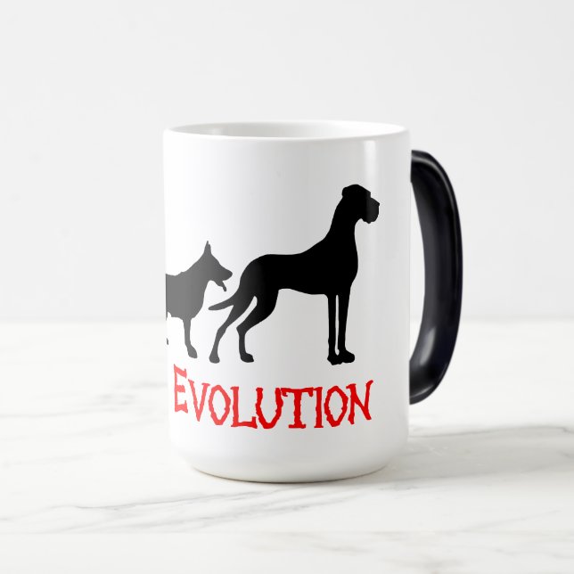 Great Danes Evolution is funny Magic Mug (Front Right)