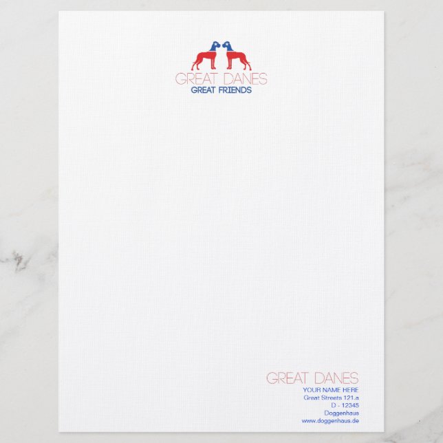 Great Danes - Great Friends Letterhead (Front)