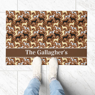 Great Danes Harlequin Fawn Pattern Personalized Doormat