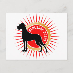 Great Danes in black, red, gold Postcard