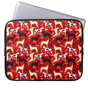 Great Danes Pattern Harlequin, Fawn, Black Dane Laptop Sleeve