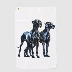 Great Danes Watercolor Golf Towel
