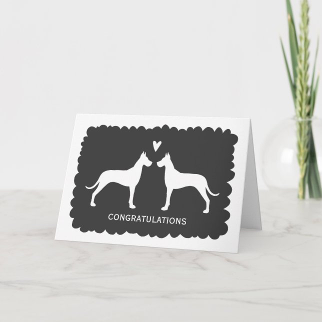 Great Danes Wedding Congratulations Card (Front)