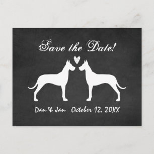 Great Danes Wedding Save the Date Announcement Postcard
