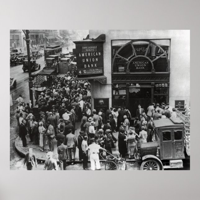 GREAT DEPRESSION BANK RUN 1931 POSTER (Front)