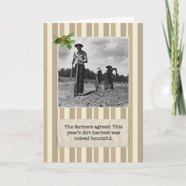 Great Depression Dirt Farmer Holiday Card (Front)